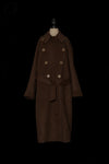 Mutedance 24 Autumn and Winter Double Breasted Lapel Jacket MD-MD24FW04-BROWN MD24FW03